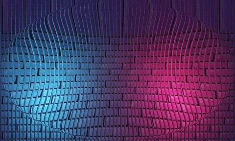 Modern Futuristic Backdrop featuring Ribbed Ellipse and Blue Magenta Glow 스톡 일러스트