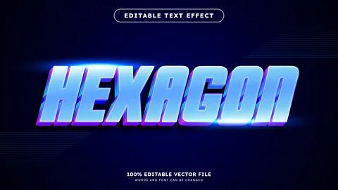 Modern futuristic blue text effect with hologram panel Stock Illustration