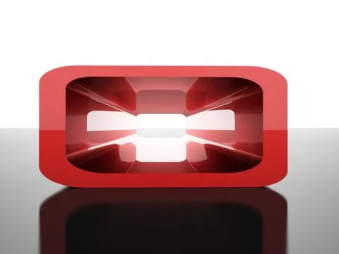 Modern futuristic element rendered red Stock Illustration