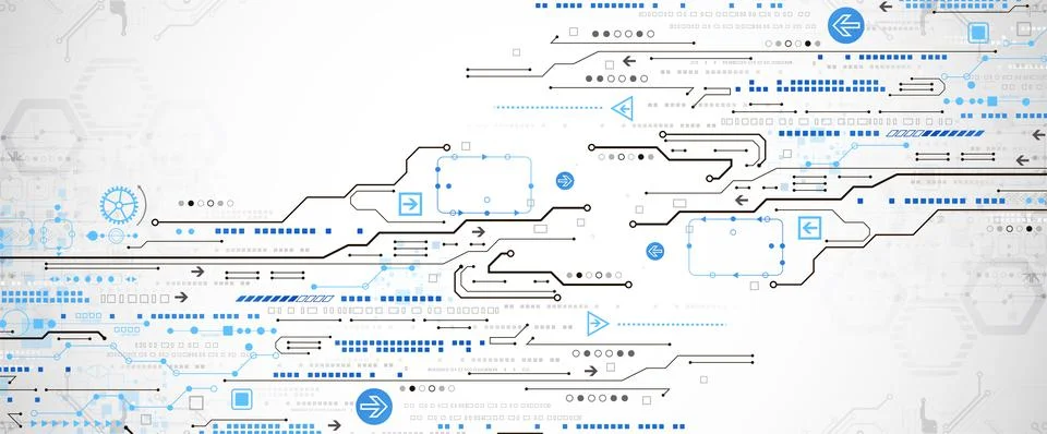 Modern futuristic, engineering, science, technology vector background. Circui Illustrazione stock