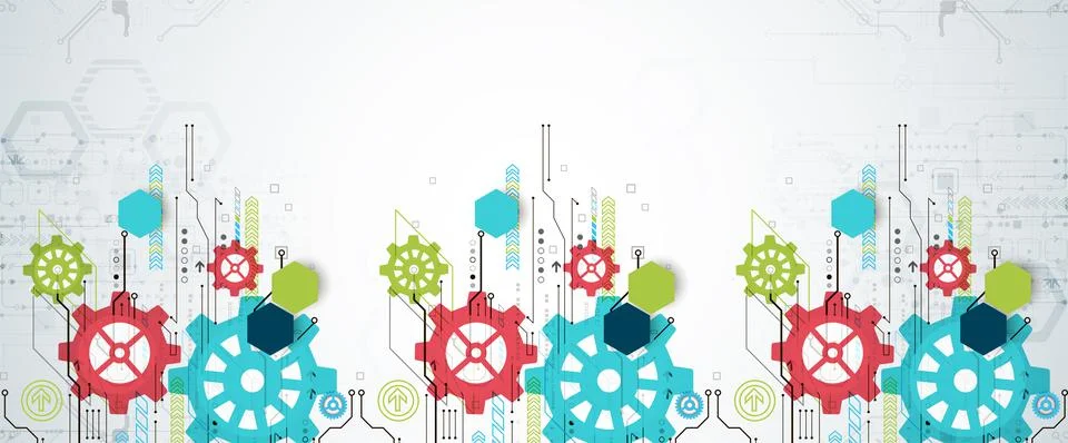 Modern futuristic, engineering, science, technology vector background. Circui Illustrazione stock