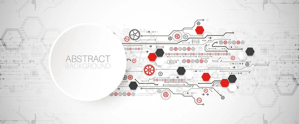 Modern futuristic, engineering, science, technology vector background. Circui Illustrazione stock
