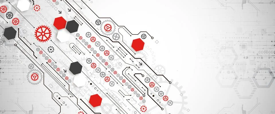 Modern futuristic, engineering, science, technology vector background. Circui Illustrazione stock