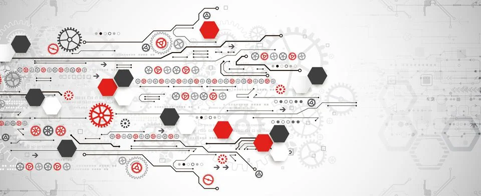 Modern futuristic, engineering, science, technology vector background. Circui Illustrazione stock