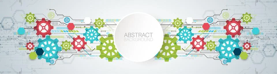 Modern futuristic, engineering, science, technology vector background. Circui Illustrazione stock