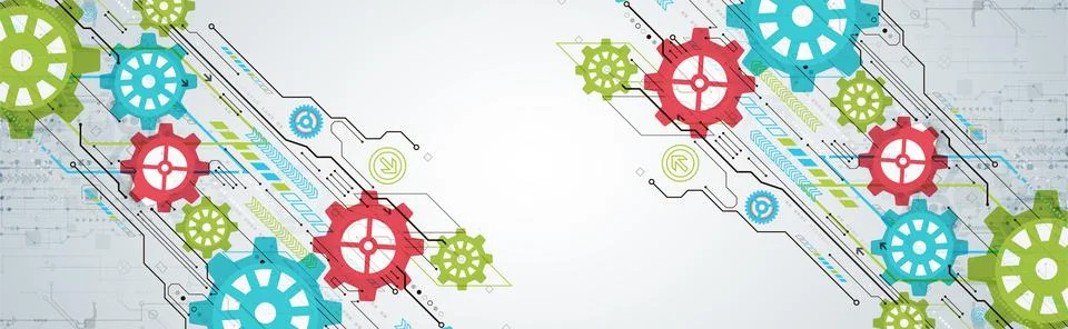 Modern futuristic, engineering, science, technology vector background. Circui Illustrazione stock