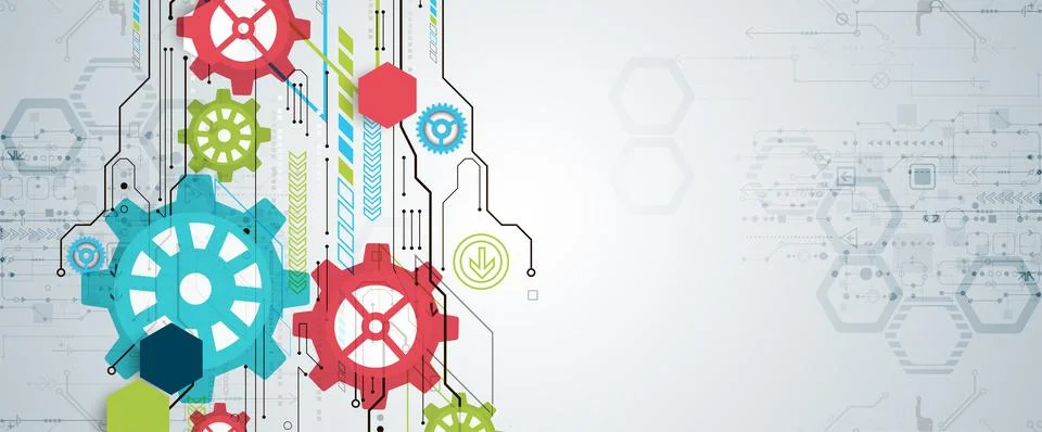 Modern futuristic, engineering, science, technology vector background. Circui 스톡 일러스트