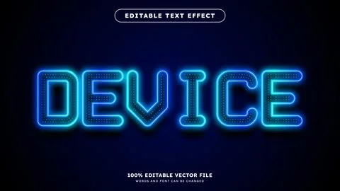 Modern futuristic Tech Text effect editable text style Vector editable text.. Stock Illustration
