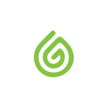 Modern G letter green eco concept company logo vector template Stock Illustration