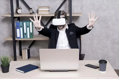 Modern gadget. Business implement modern technology. Virtual work space Stock Photos