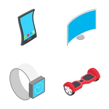 Modern gadgets and future technology isometric icons Stock Illustration