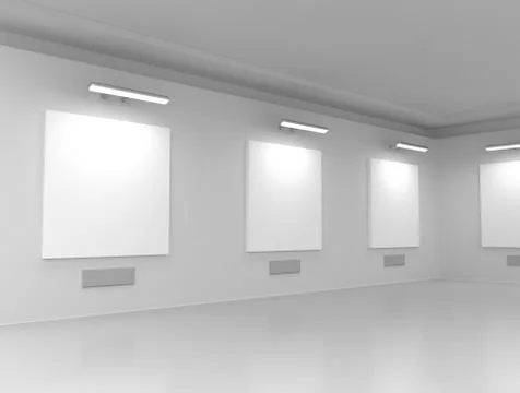 Modern gallery hall Stock Illustration