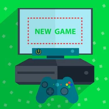 Modern game console green background Illustrazione stock