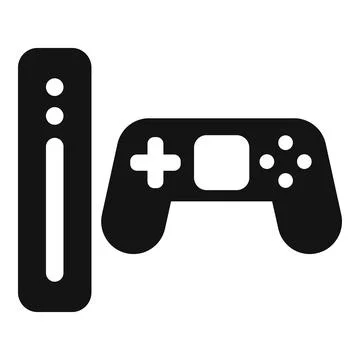 Modern game console with wireless controller icon Illustrazione stock