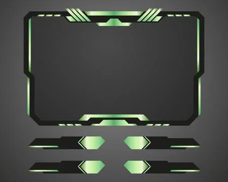 Modern game overlay live streaming video border frame template Stock Illustration