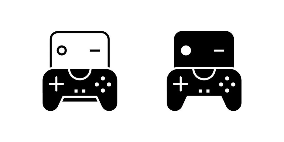 Modern gaming console controller icon set for video games, entertainment, a.. Illustrazione stock