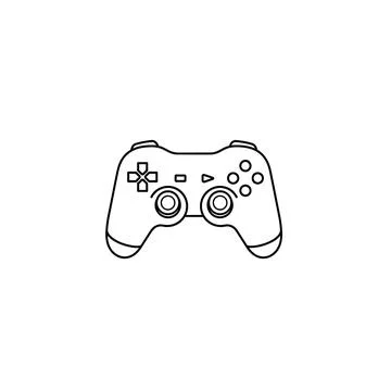 Modern gaming controller line art vector icon for interactive media Stock Illustration