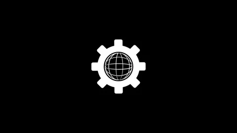 Modern Gear with Globe Technology Symbol Stock Footage 333154023