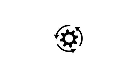 Modern gear icon with circular arrows Stock Footage 333685678