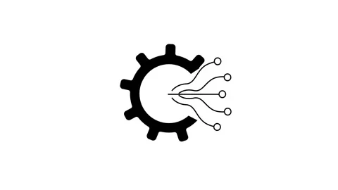 Modern gear icon with neural network illustration inside Stock Footage 333782281