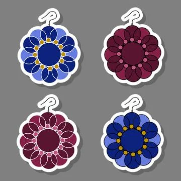 Modern gem emblem with bright precious jewel of different shapes Stock Illustration