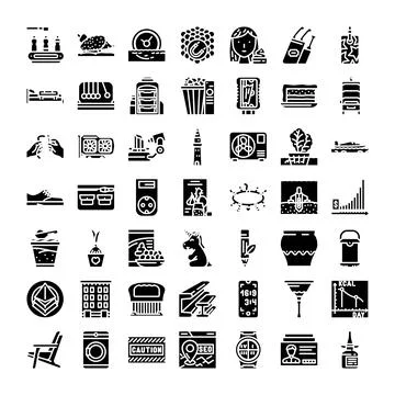 Modern general purpose web design glyph icons Illustrazione stock