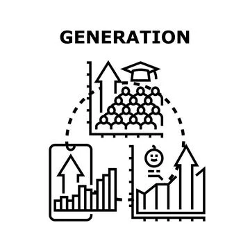 Modern generation demographic progress and growth concept Illustrazione stock