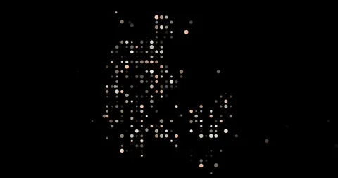 Modern Generative Video Depicting Danish Map Formed from Flying Circles Stock Footage 317935622