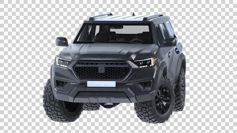 Modern generic SUV car 3D rendering with studio lighting isolated view Stock Illustration