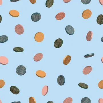 Modern geometric 3d abstract vector seamless pattern. Small isolated short cy Stock Illustration