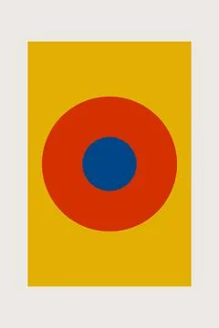 Modern Geometric Abstract Artwork with Bold Arches, Semicircles and Overlap.. Stock Illustration