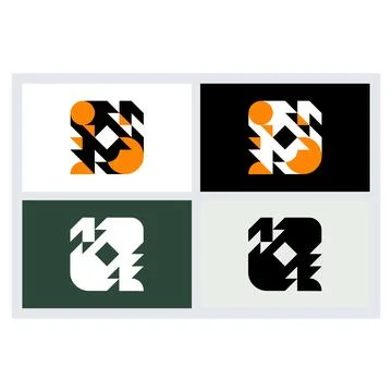 Modern Geometric Abstract Logo Symbol Set Stock Illustration