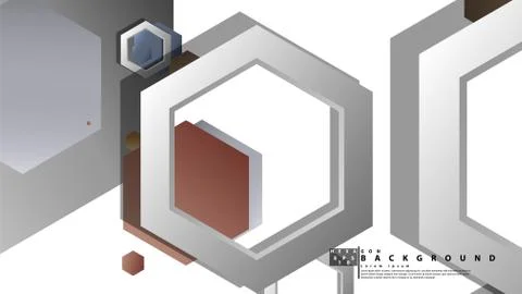 Modern geometric abstract vector templates stone and brick color compositions Illustrazione stock