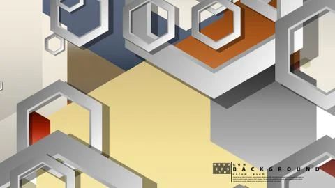 Modern geometric abstract vector templates stone and brick color compositions Illustrazione stock