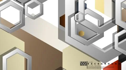 Modern geometric abstract vector templates stone and brick color compositions Stock Illustration