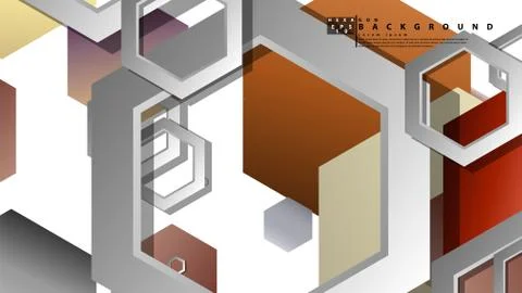 Modern geometric abstract vector templates stone and brick color compositions Stock Illustration
