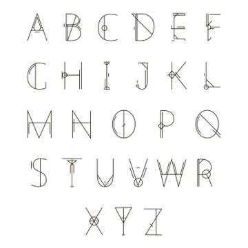 Modern geometric alphabet Ilustração Stock