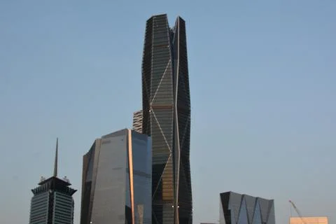 Modern Geometric Architecture at King Abdullah Financial District Stock Photos