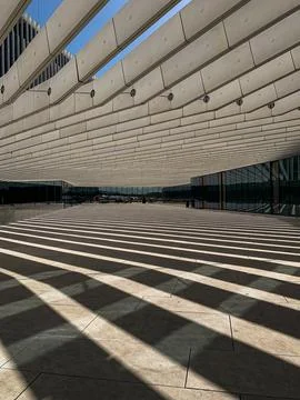Modern geometric architecture in Lisbon 스톡 사진