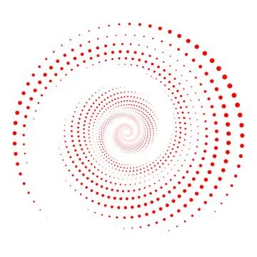 Modern geometric art. Vortex dotted shape. Trendy design element for border 스톡 일러스트