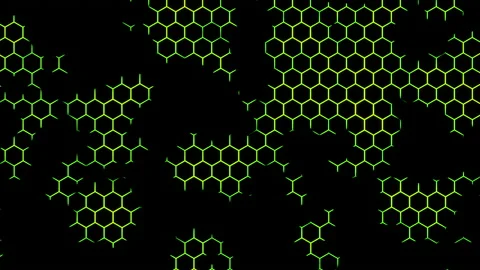Modern geometric background with hexagon shapes. Design. Green and black Vídeos de archivo 201886204