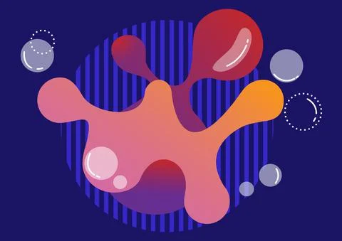 Modern geometric background. Liquid and sponge shapes composition. Gradient v イラスト素材