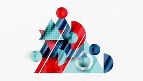 Modern geometric background - overlapping triangles with smooth gradients and 库存插图