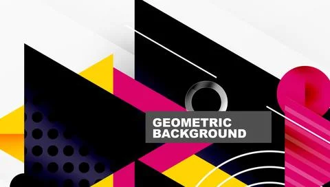 Modern geometric background - overlapping triangles with smooth gradients and 库存插图