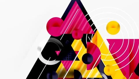 Modern geometric background - overlapping triangles with smooth gradients and イラスト素材