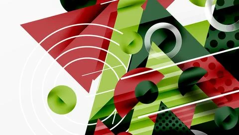 Modern geometric background - overlapping triangles with smooth gradients and 库存插图