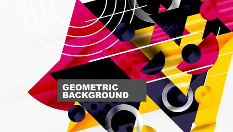 Modern geometric background - overlapping triangles with smooth gradients and Stockillustratie