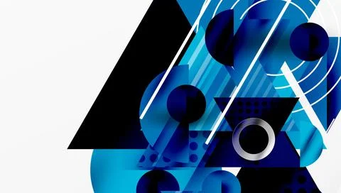 Modern geometric background - overlapping triangles with smooth gradients and 스톡 일러스트
