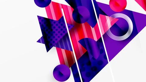 Modern geometric background - overlapping triangles with smooth gradients and イラスト素材