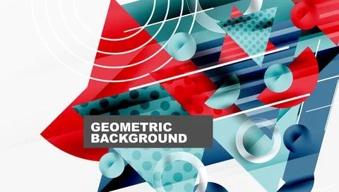 Modern geometric background - overlapping triangles with smooth gradients and Stockillustratie